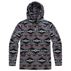 Men's 1/4 Zip Pullover Aztec Hooded Fleece