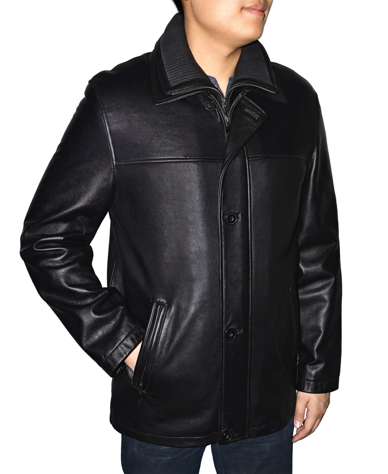 Men's Double Collar Leather Coat