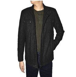 Men's Wool Blend Standing Collar Zip Jacket