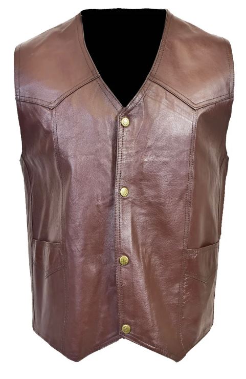 Men's Snap-Front Leather Vest