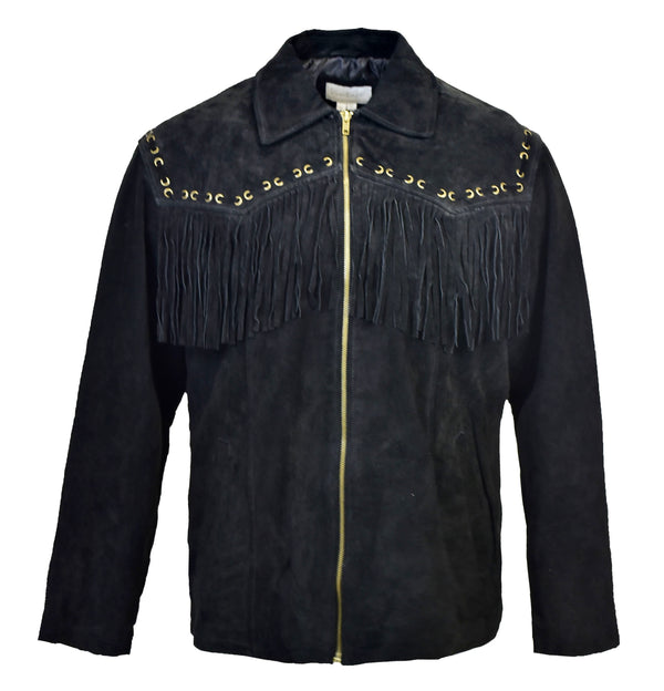 Men's Suede Fringe Zip Jacket