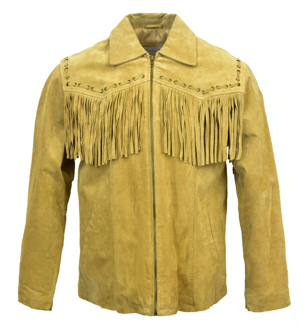 Men's Suede Fringe Zip Jacket