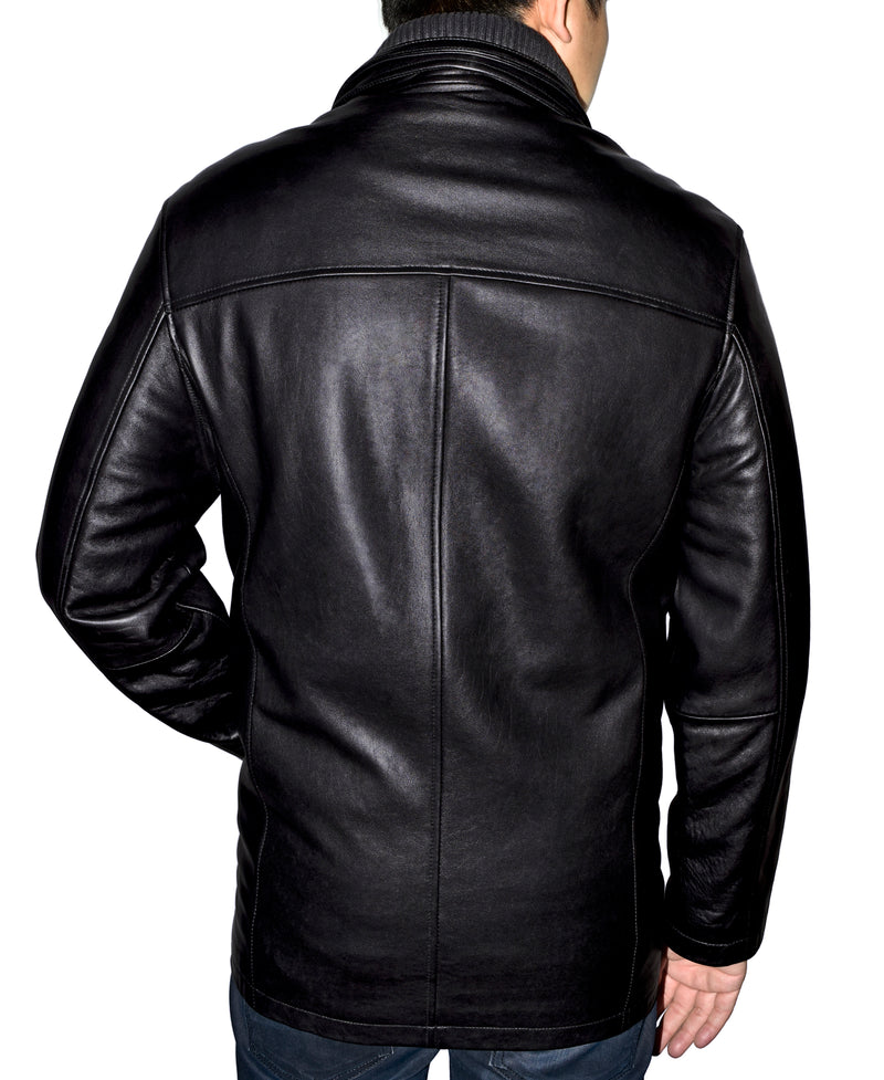 Men's Double Collar Leather Coat